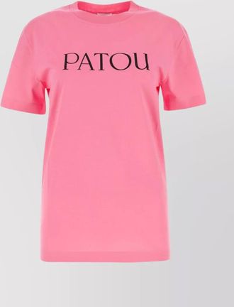 Patou cotton ribbed crew-neck short sleeve t-shirt