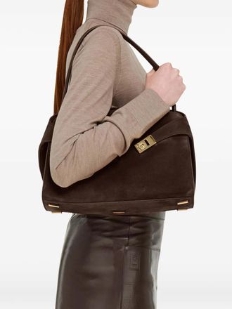 Ferragamo Hug slouchy suede shoulder bag - women - Goat Skin - OS - Brown