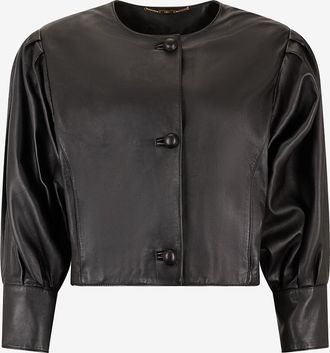 Chlo&eacute; Kurze Lederjacke mit Fledermaus&auml;rmeln