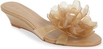 Farm Rio Flower Jelly Wedge Slide Sandal in Toffee at Nordstrom, Size 7.5