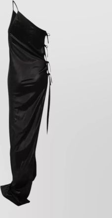 Rick Owens long one shoulder satin tie dress