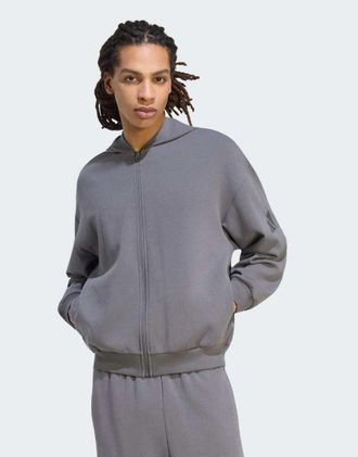 adidas Soft Lux - Felpa con cappuccio e zip grigio five