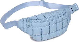 Sol and Selene Quilted Nylon Belt Bag In Sky Blue