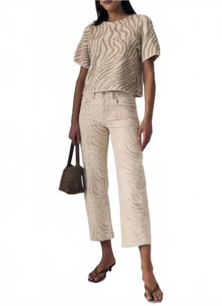 LE JEAN Nomad Ankle Mid Rise Jeans In Zebra