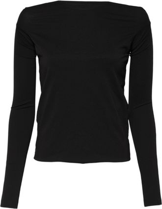 Dolce & Gabbana Womens Wool-Blend Crew Neck Sweater Black Acrylic Alpaca