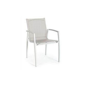 BIZZOTTO Bizzotto - Sedia da Giardino con Braccioli Hilla in Alluminio Colore Bianco Cloud - 0663634