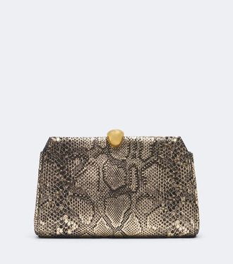 Nour Hammour Lou snake-effect leather clutch