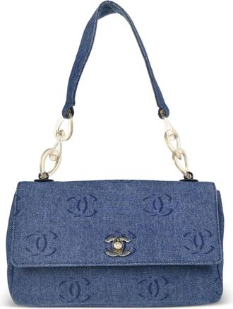 Chanel Borsa a mano CC denim 2002 - Blu