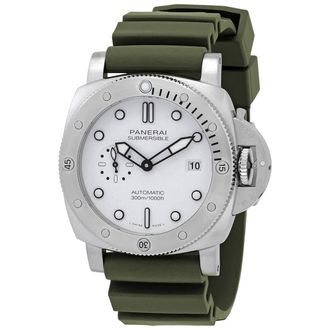 Officine Panerai Submersible 44mm QuarantaQuattro Automatic White Dial Mens Watch PAM01595