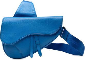 Dior Tweedehands Geweven Kalfsleer Zadel Crossbody