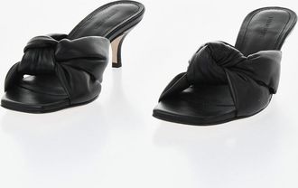 Fabiana Filippi Leather Mules with Front Knot and 7cm Heel Fabiana Filippi