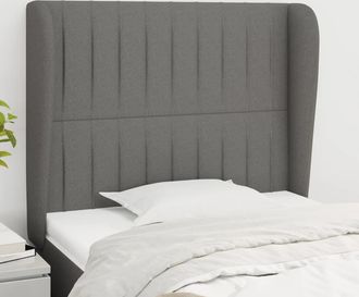 vidaXL Cabecero Con Orejas De Tela Gris Oscuro 103x23x118/128 Cm Vidaxl