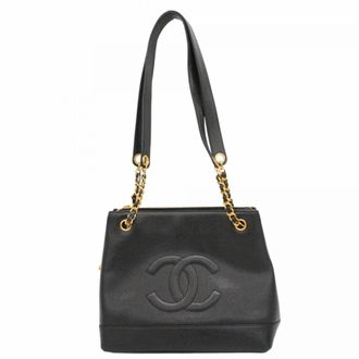 Chanel Black Grained Calfskin Tote Bag (Pre-Owned)