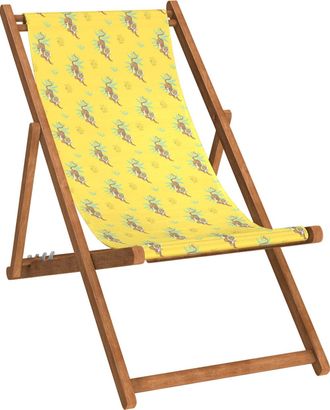 Vent de Bohème Silla plegable de haya con estampado de tigres amarillos