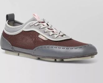 Fendi leather and mesh low-top sneakers