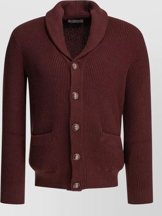 Brunello Cucinelli cotton ribbed shawl collar cardigan