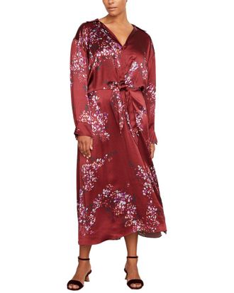 Vince Silk-Trim Tie Front Dress