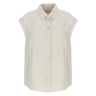 PANICALE Shirts, female, Beige, Size: 2XS Linen Shirt