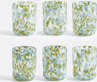 La Redoute Interieurs Set van 6 waterglazen in gespikkeld glas, DOTIO