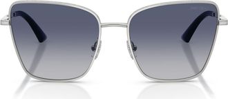 Jimmy Choo London 55mm Gradient Square Sunglasses in Silver /Gradient Blue at Nordstrom