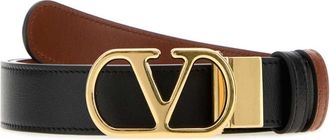 Valentino Garavani Black VLogo Reversible Belt