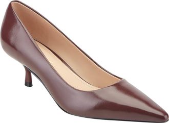 Marc Fisher Calynna Pointed Toe Kitten Heel Pump in Deep Red at Nordstrom, Size 9.5