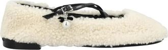 Jimmy Choo London Eleri Ballerina - Dames - Ballerinas - Wit - 39 EU - Leer - Schoenen