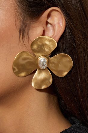 Cult Gaia Lucky Clip-on Earrings, Womens, Gold
