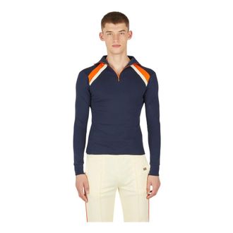 Wales Bonner Wales Bonner, Hoodies & sweatvesten, Heren, Blauw, M, Katoen, Jazz Half Zip Top