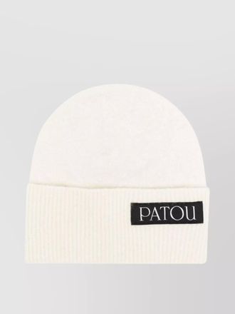 Patou textured knit logo patch beanie