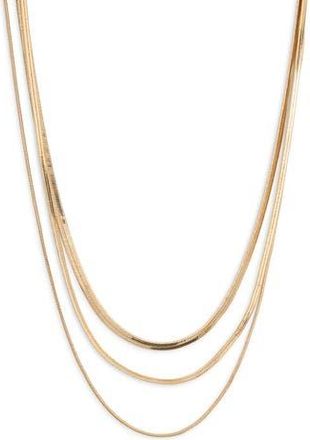 Nordstrom Rack Multirow Snake Chain Necklace in Gold at Nordstrom Rack
