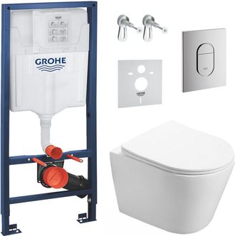 GROHE Pack Bastidor + Sat Infinitio Wc Sin Brida Fijaciones Invisibles + Placa + Panel Insonorizante Arenainfinitio - Grohe
