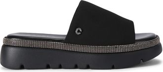 Carvela Womens Dazzle Flatform Sandals - Black Fabric - Size UK 8