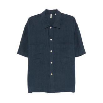Sunflower Short Sleeve Shirts, male, Blue, Size: S Adam Shirt