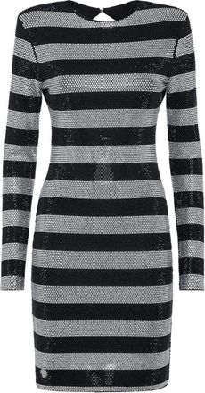 Philipp Plein Korte Jurk - Dames - Feestkleedjes - Grijs - M - Polyester - Kleedjes