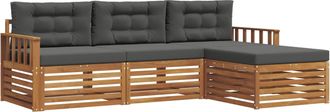 vidaXL Conjunto De Sof&aacute;s De Exterior 4 Uds. Natural Y Antracita Vidaxl