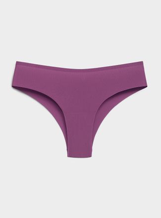 Miiyu Womens Mini-rib laser-cut Brazilian panty Recycled nylon
