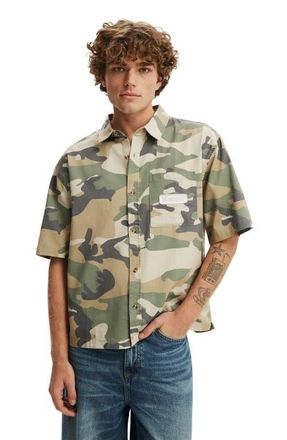 Cotton On Mens Darcy Short Sleeve Shirt in Sand Camo at Nordstrom, Size X-Large