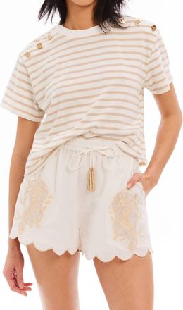 Allison New York Stripe Brooklyn Tee In Sand Stripe