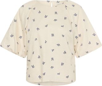 Part Two Blauw Boeket Print Stijlvolle Top - Dames - Blouses - Beige - 2XL - Overhemden