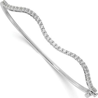 Diamond2Deal 14k Gold 1 Ct Lab Grown Diamond Fancy Wavy Bangle Bracelet