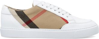 Burberry White Lace Up Sneakers
