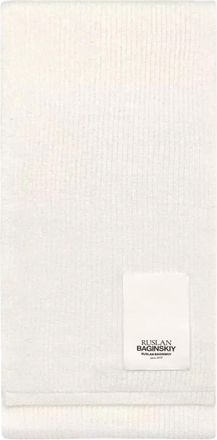 Ruslan Baginskiy Logo Patch Sjaal - Dames - Wintersjaals - Wit - ONE Size - Wol - Accessoires