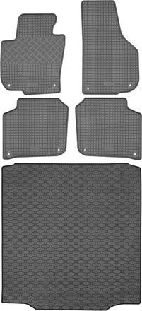 OEM Juego De Alfombrillas De Goma Para Coche Y Alfombrilla Para Maletero Para Skoda Superb Ii Sed&aacute;n (06.2008-04.2015)