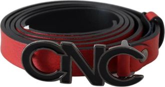 Costume National Rode Leren Taille Riem Elegante Stijl - Dames - Riemen - Rood - ONE Size - Leer - Accessoires