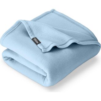 Bare Home Lightweight Polar Fleece Throw Blanket in Heather Dark Blue at Nordstrom