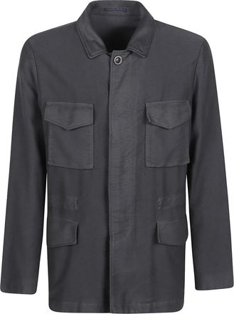 Boglioli Jassen, Heren, Grijs, 3Xl, Four pockets outewear jacket