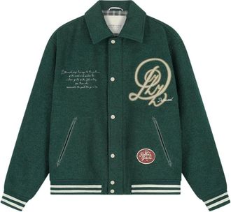Dstrezzed Dstrezzed - Jack Varsity Bomber - Heren - Jassen - Groen - Maat: XL Wol