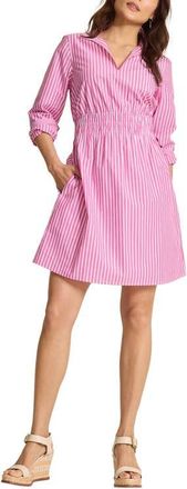 Tommy Bahama Sunlit Stripe Long Sleeve Shirtdress in Very Berry at Nordstrom, Size X-Large