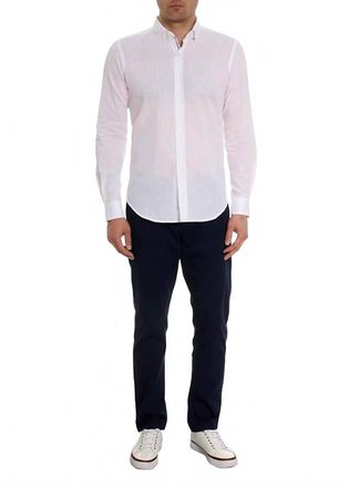 Robert Graham Palmer Long Sleeve Woven Button Down Shirt In White